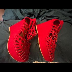 Torrid red cutout wedges